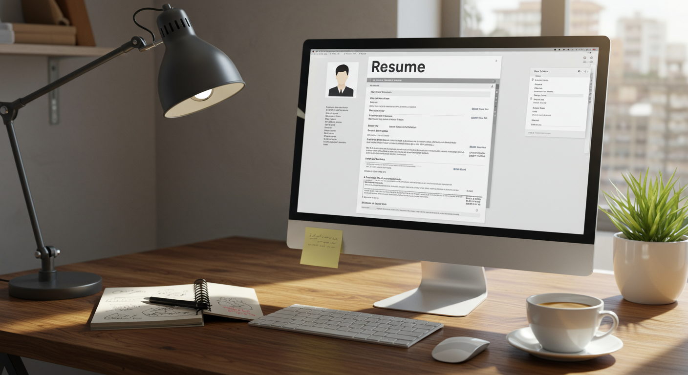 英文履歴書作成の様子