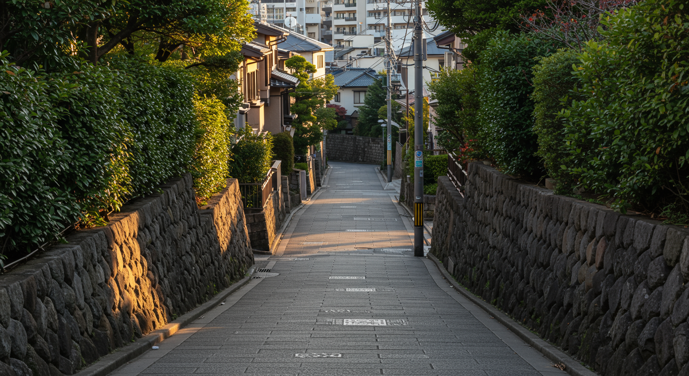 麻布狸穴町の鼠坂の風景