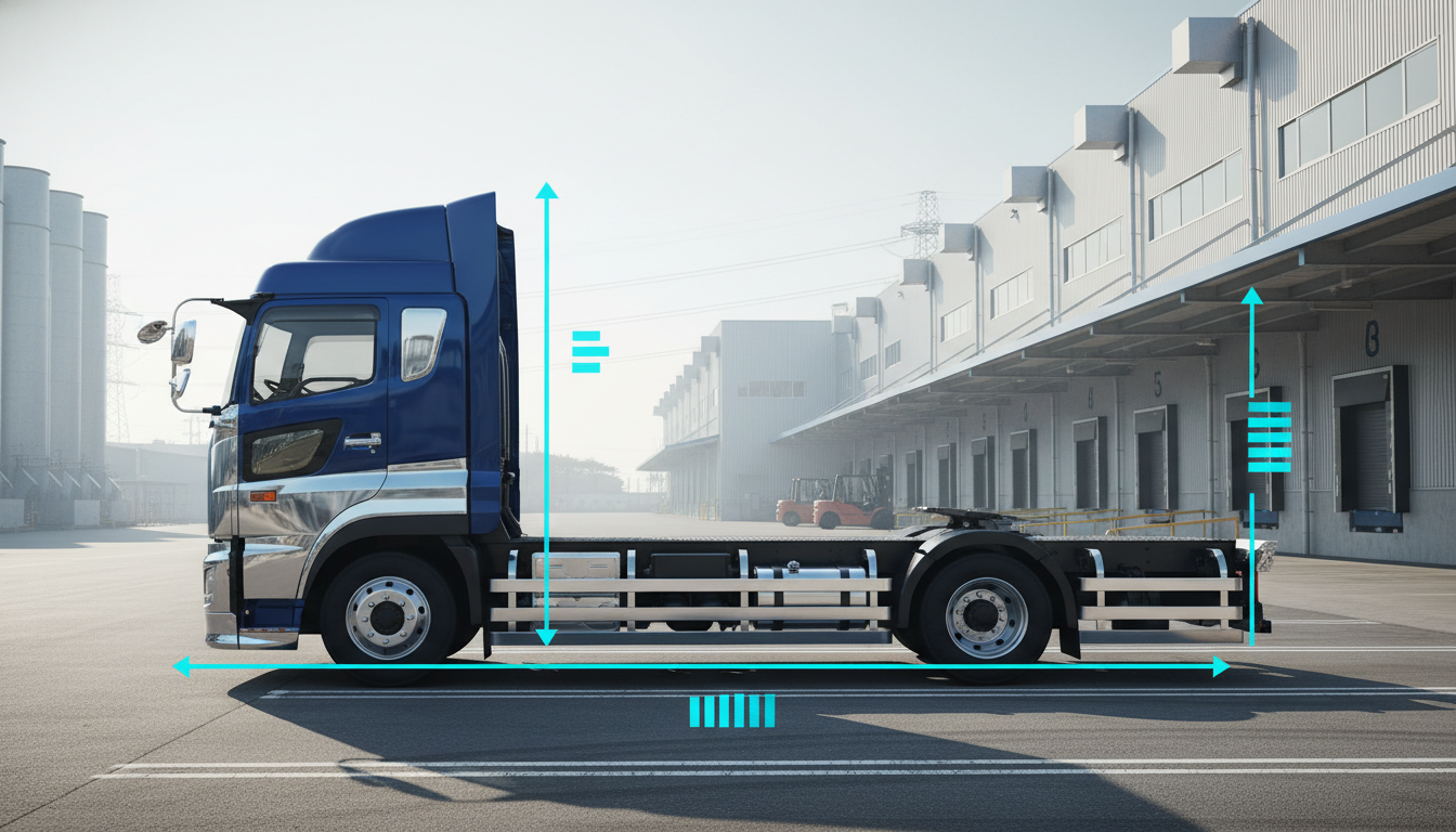 特殊車両の寸法測定イメージ