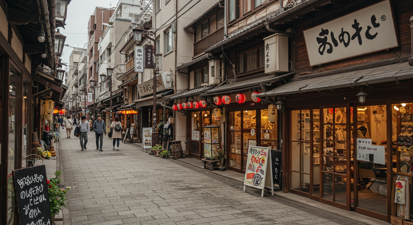 麻布十番商店街の風景