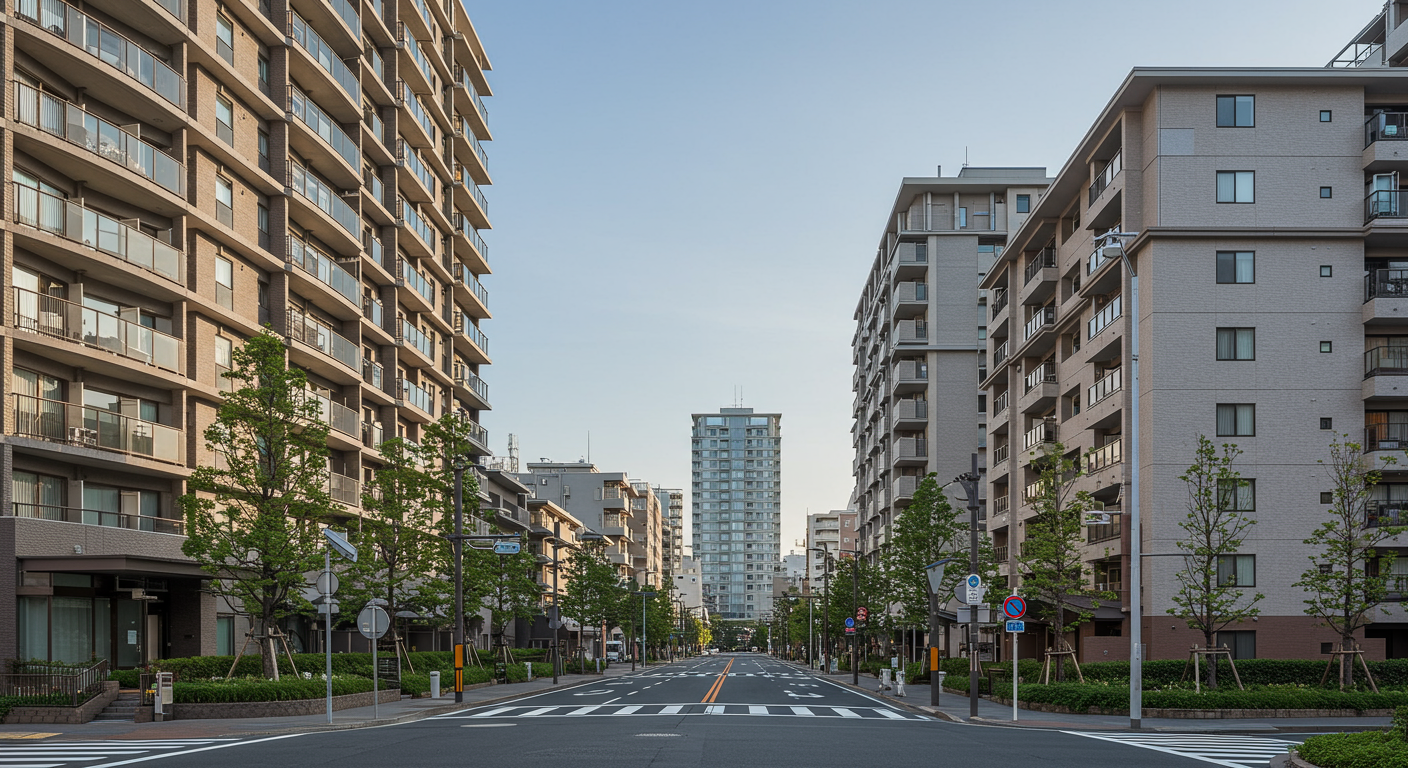 芝公園駅周辺の高級マンションと住宅街の風景