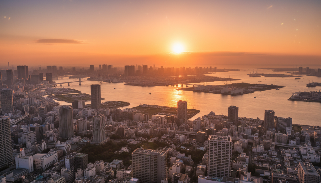 勝どきのタワーマンションから見える東京湾の眺望