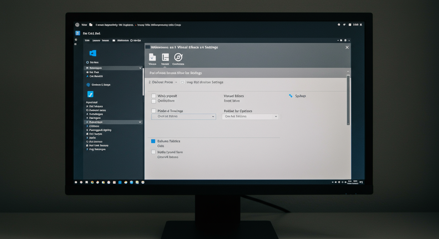 Windows 11の視覚効果設定画面