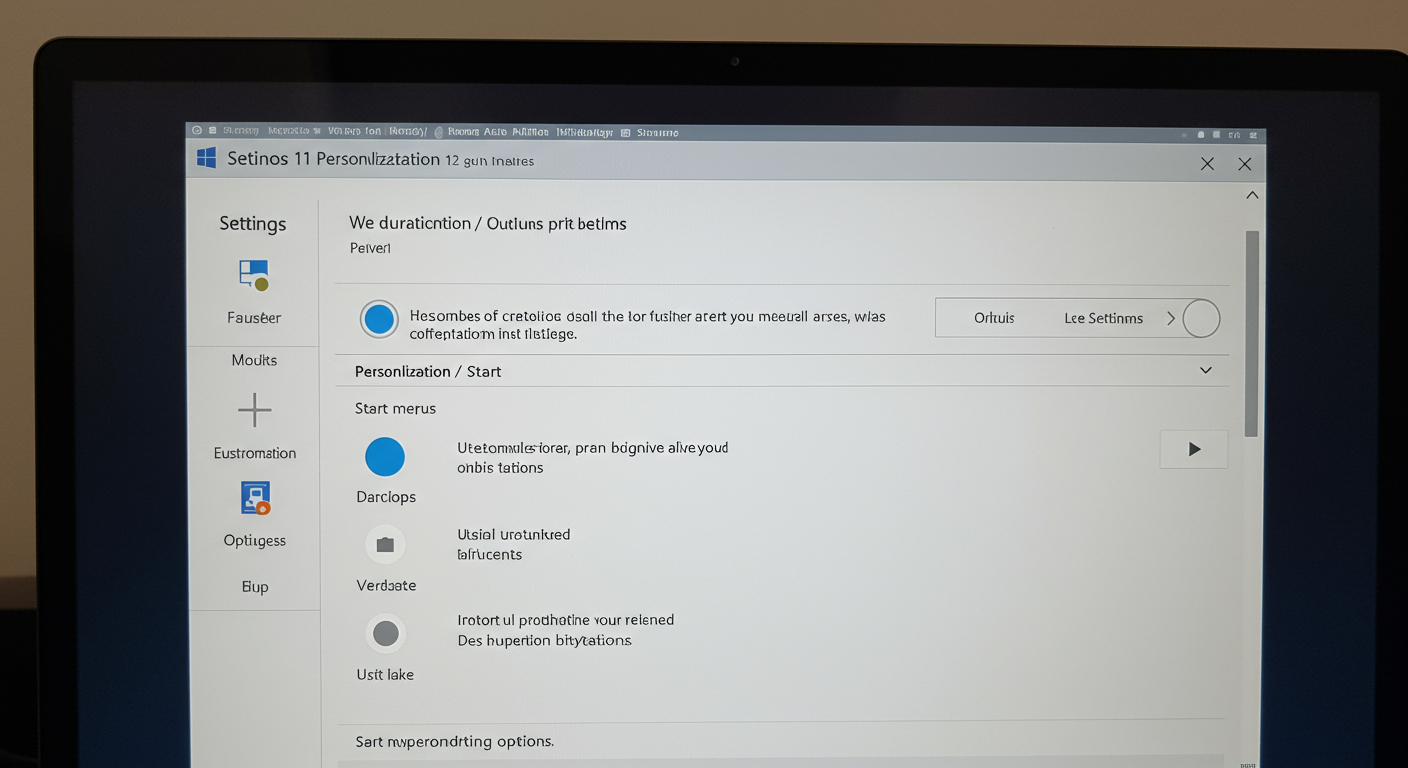 Windows 11のスタートメニュー設定画面