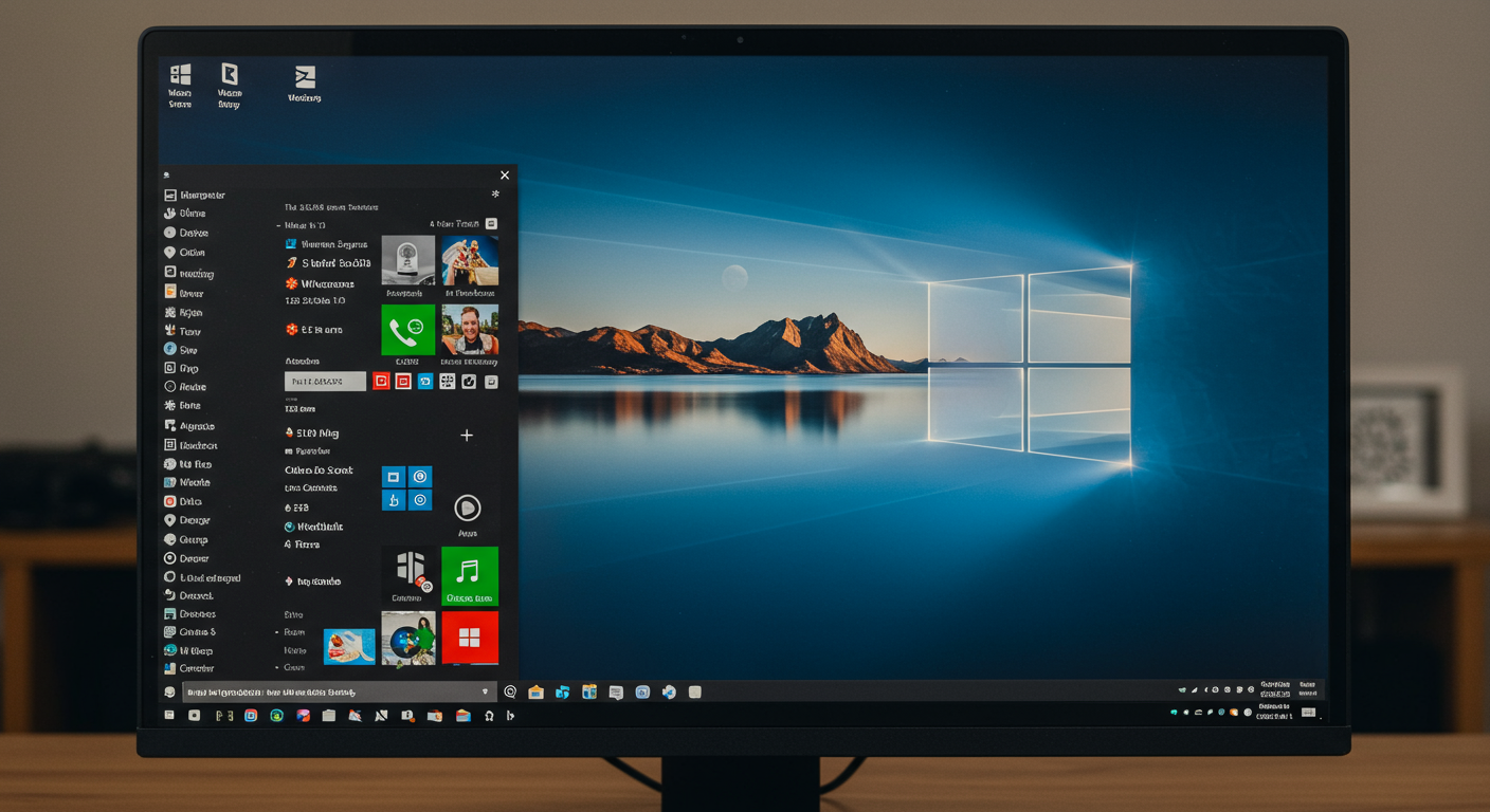 Windows 11のタスクバーを左寄せに設定した画面