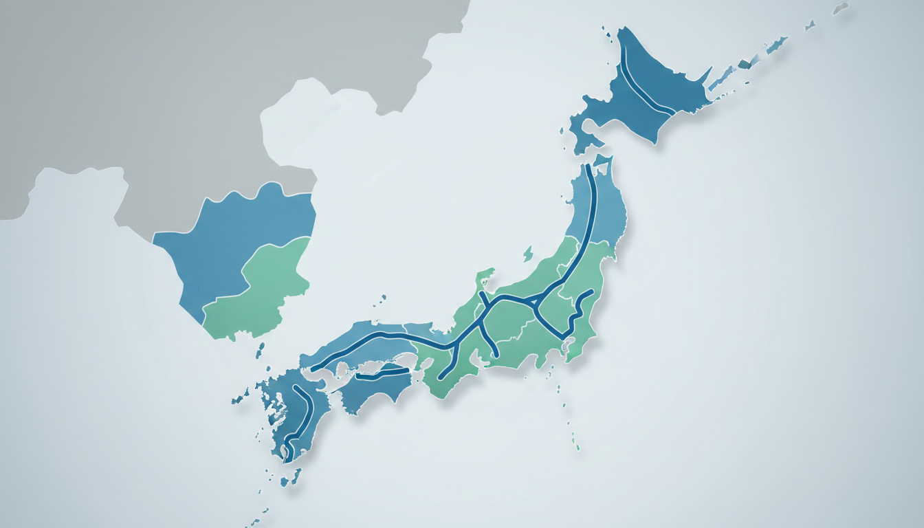 道路管理者の管轄を示す地図イメージ