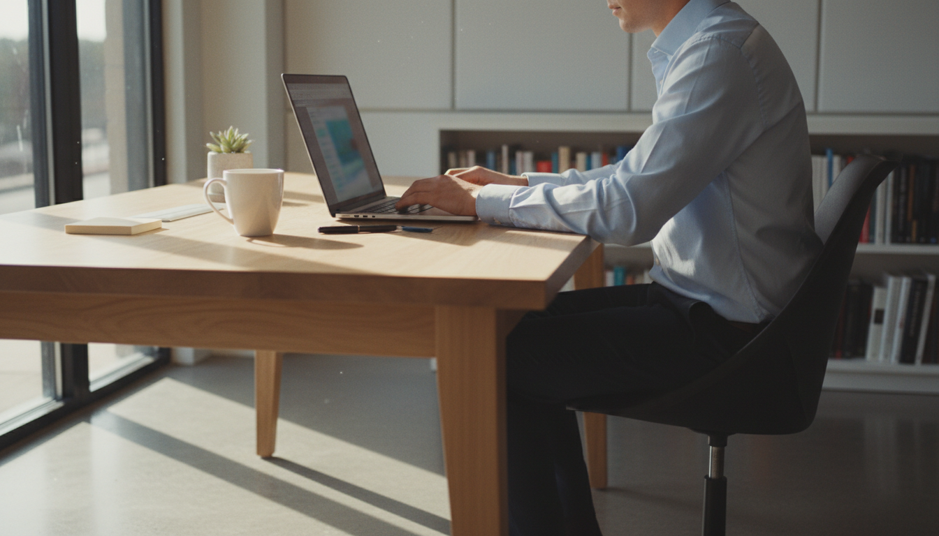 パソコンでオンライン申請を行う様子