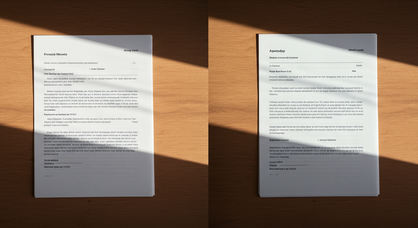 プロが作った文書と一般的な文書の違いを示す比較画像