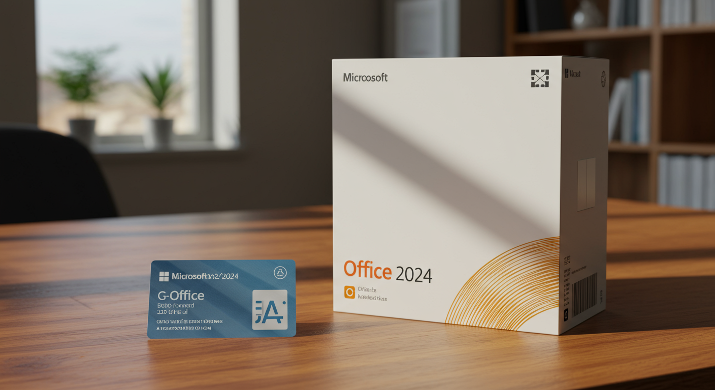 Office永続ライセンスのパッケージとライセンスカード