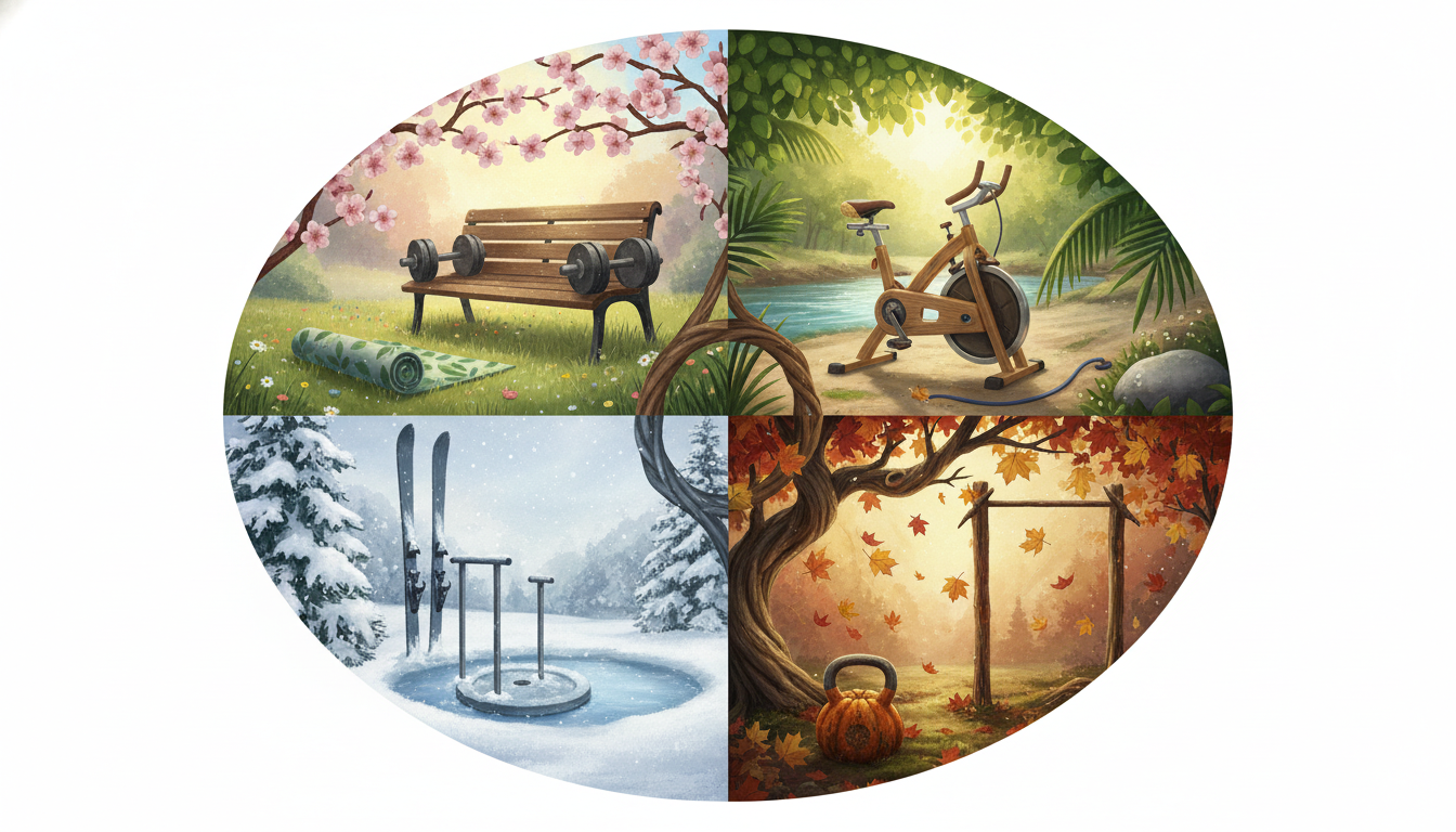 季節ごとのパーソナルジム入会タイミングと目標設定イメージ