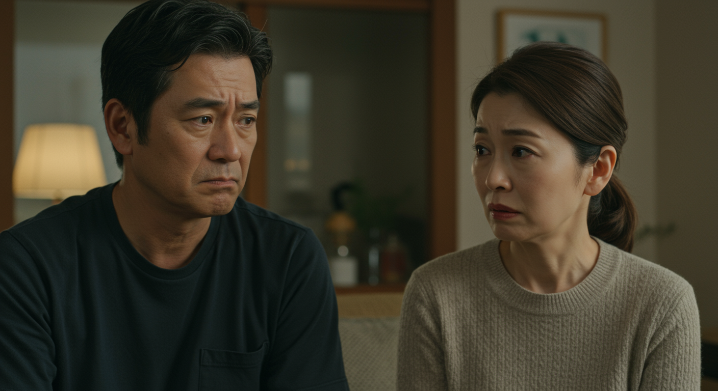 会話中に微妙な表情を見せる男女のやりとり