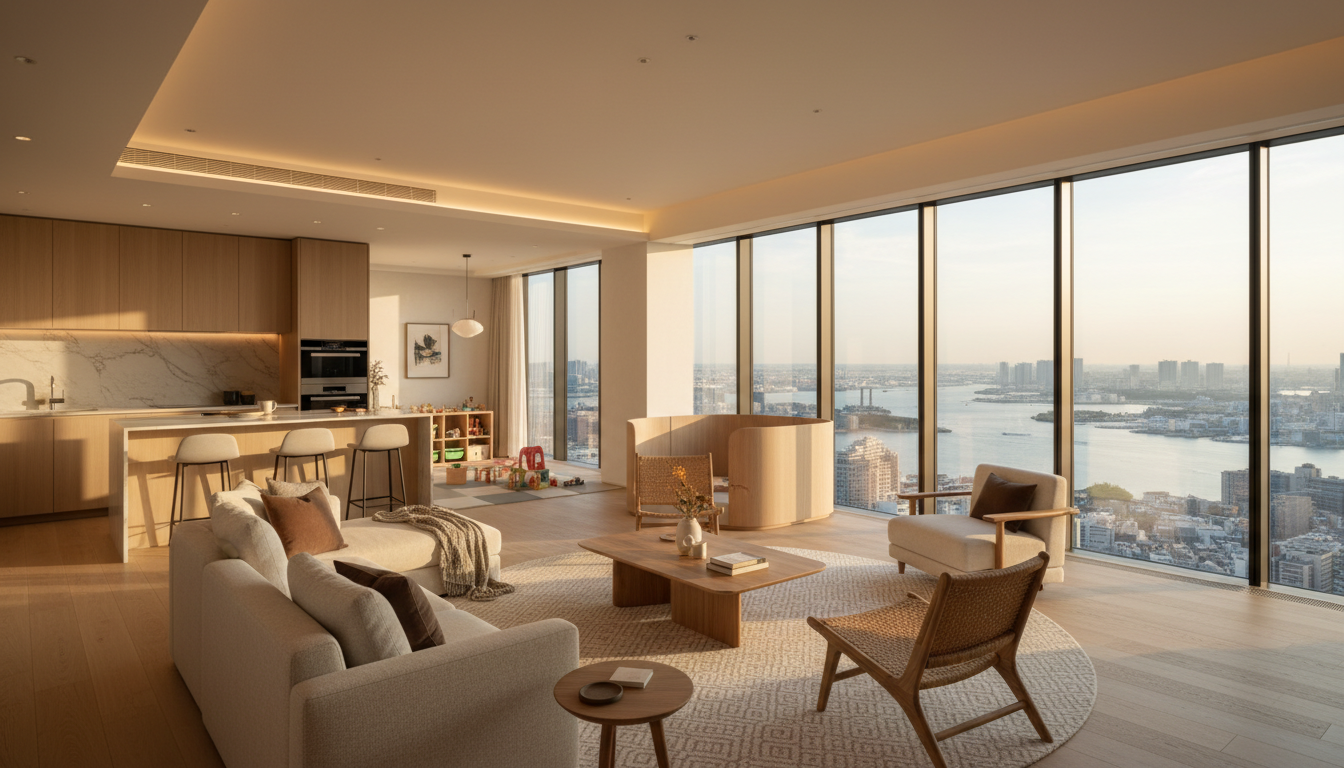 ファミリー向けタワーマンションの内装と共用施設