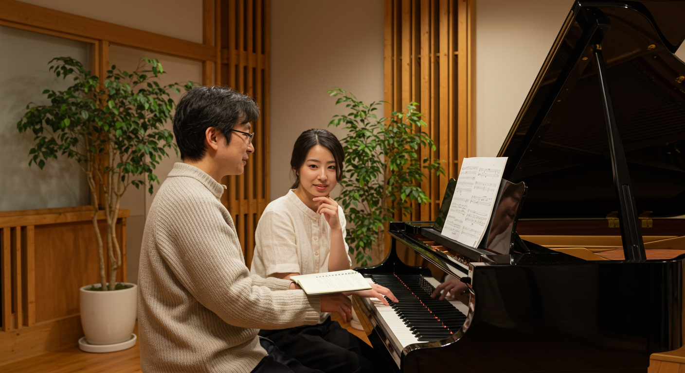 ピアノ教室での対話型レッスンの様子