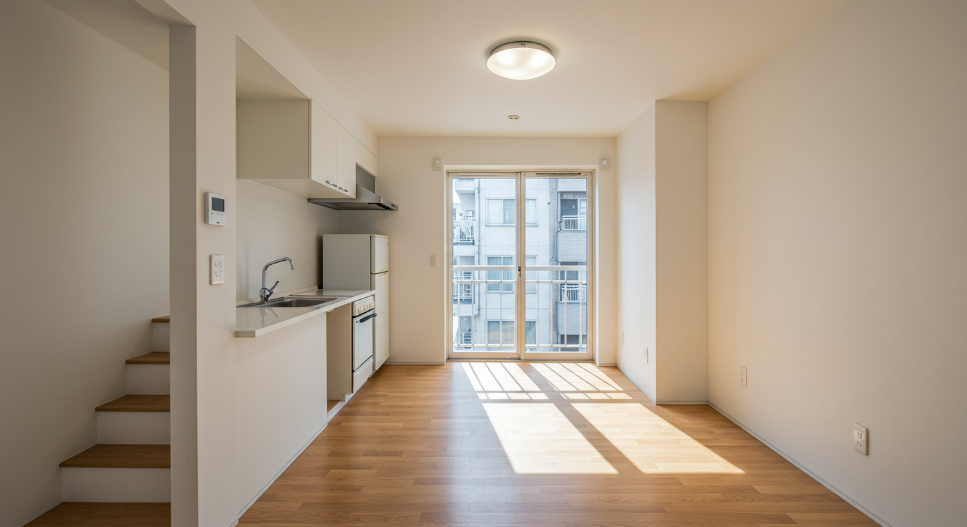 リノベーションされた赤坂の古いマンションの室内