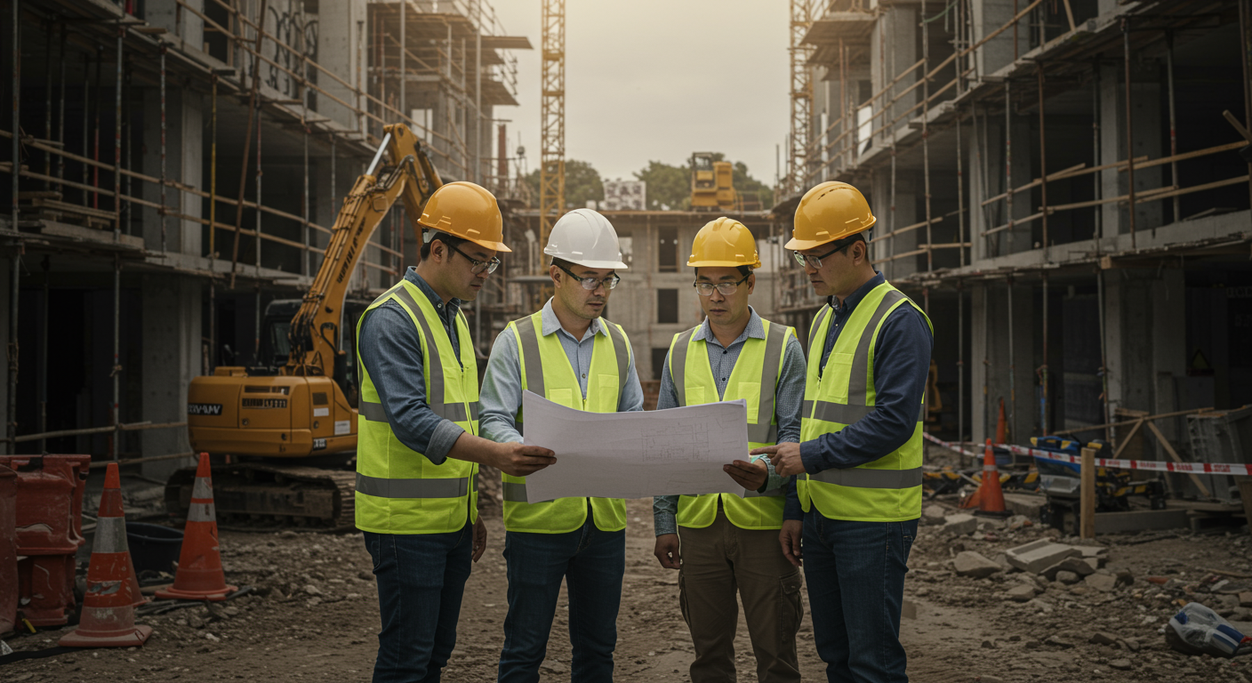 建設現場での元請と下請の関係図