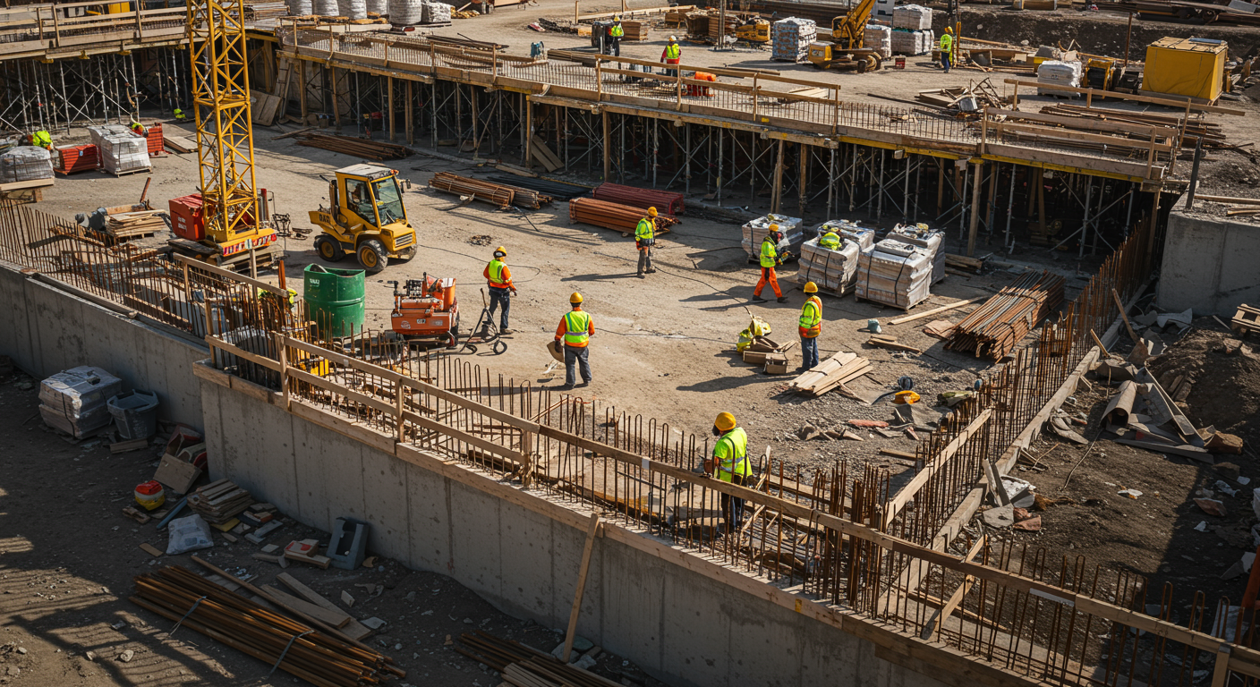 建設現場での施工体制の様子