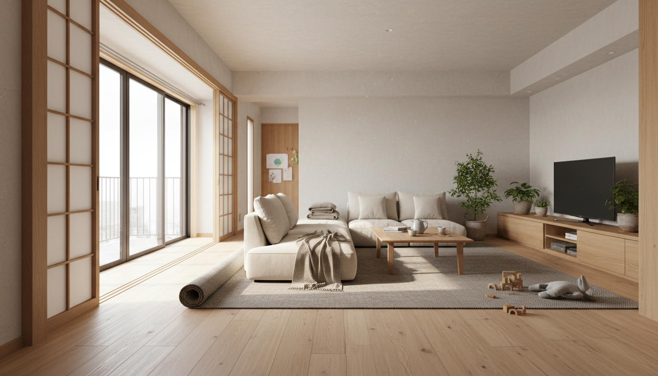 中央区新川の2LDKファミリー向け賃貸マンションのリビング