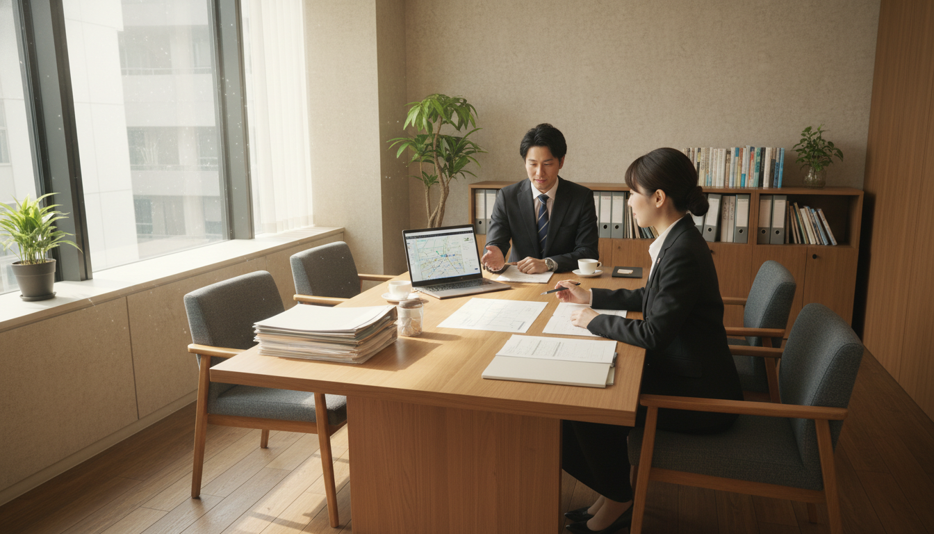 住宅ローン相談をする家族