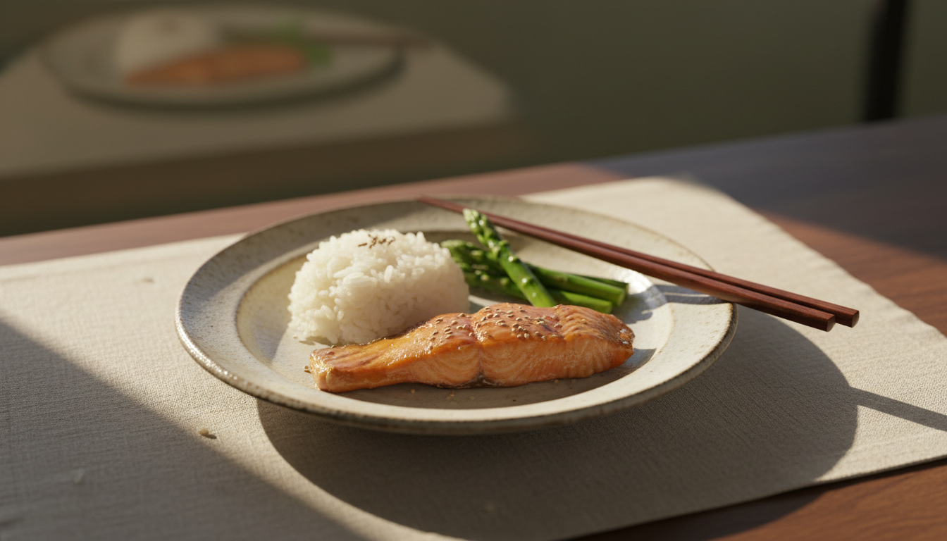 適量の食事を楽しむ食卓の風景
