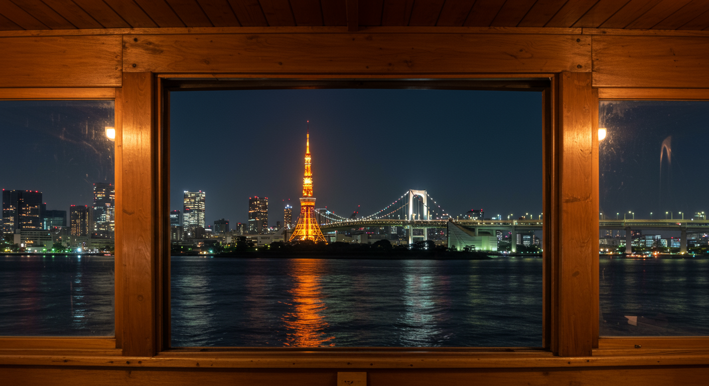 屋形船から見る東京の夜景