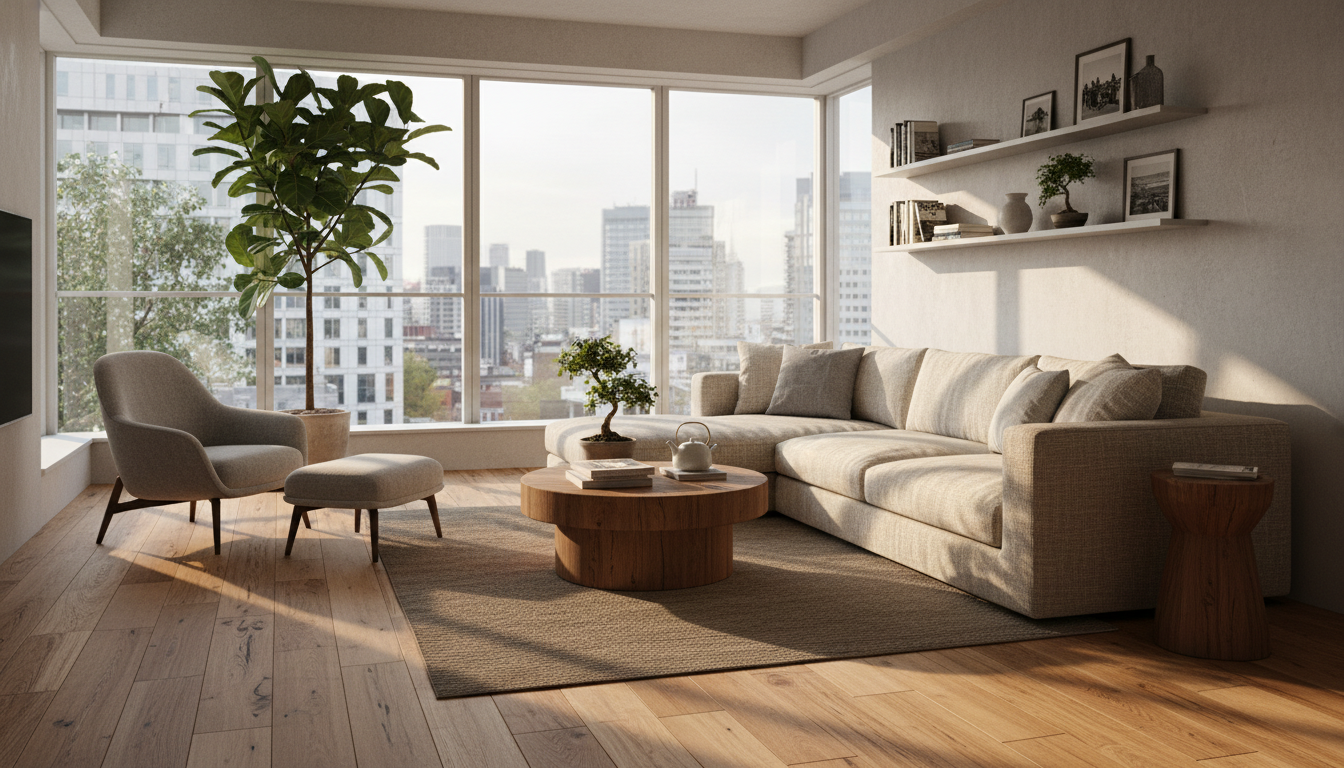 2LDK賃貸物件のリビングルーム内装イメージ