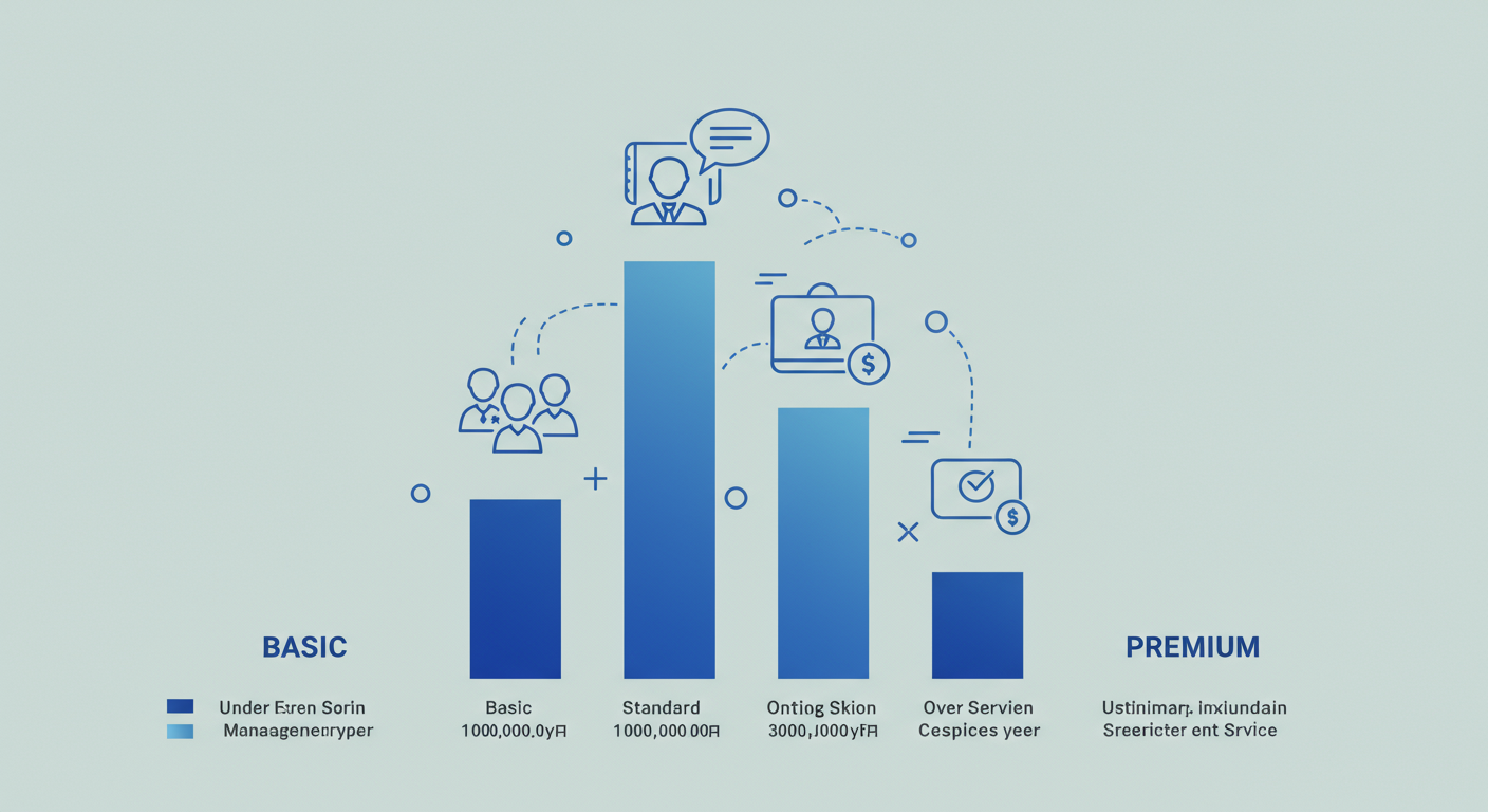 SNS運用代行の費用相場を表すグラフ