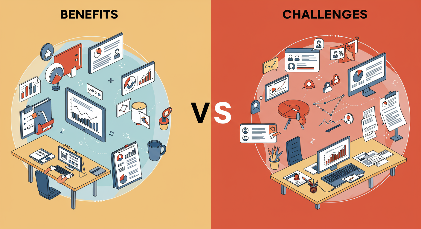 SNS運用代行のメリットとデメリットを比較する図