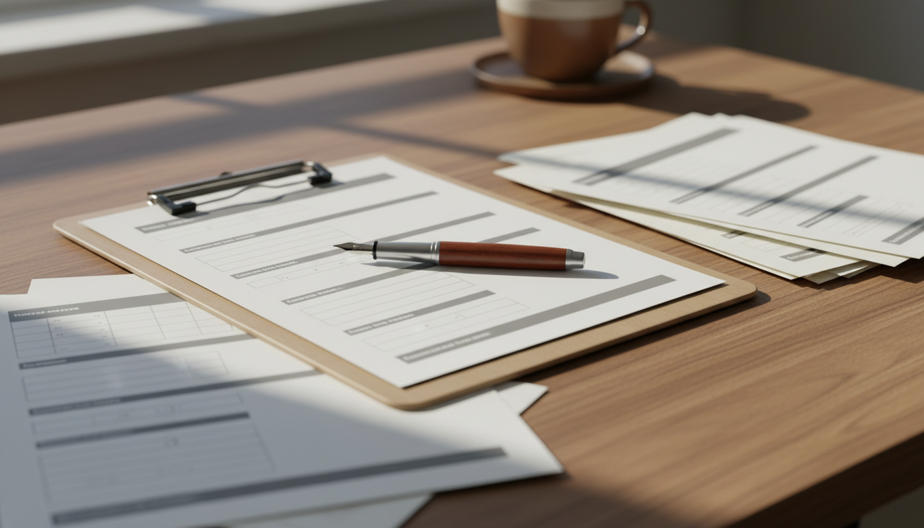 特殊車両通行許可申請の手順を確認するオフィスでの書類作業イメージ