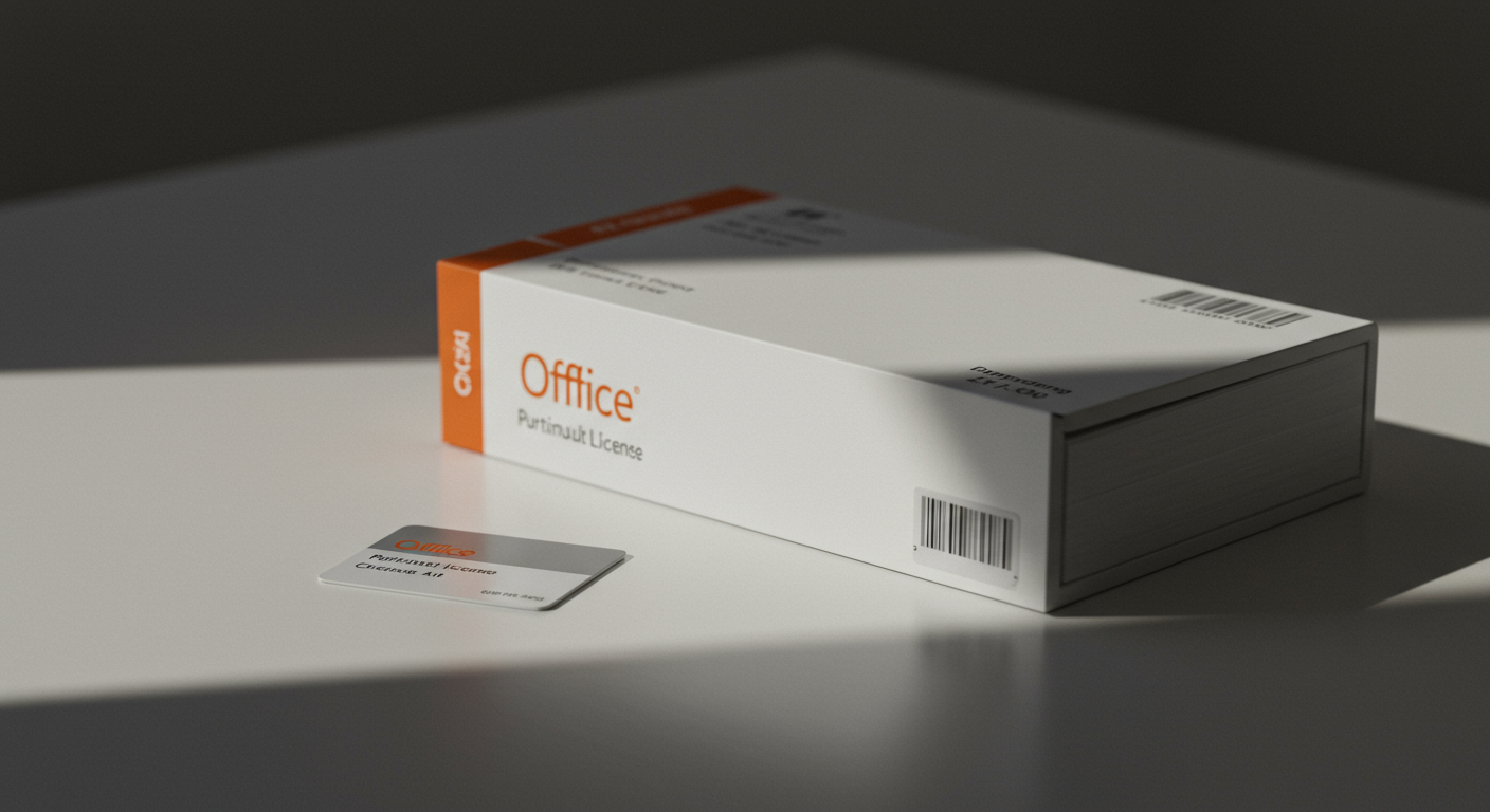Office永続版のパッケージとライセンスカードの写真