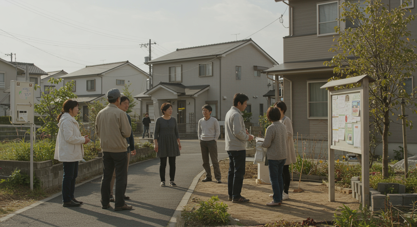 郊外の住宅地での近所付き合い