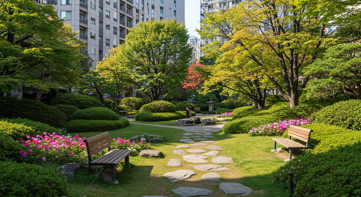 麻布エリアの高級感ある公園