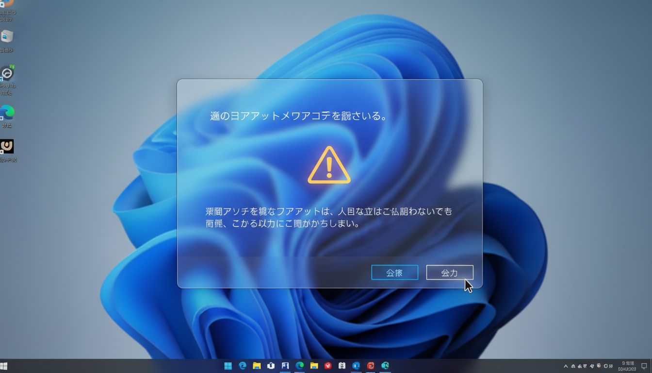 Windows 11 ユーザーアカウント削除時の確認画面