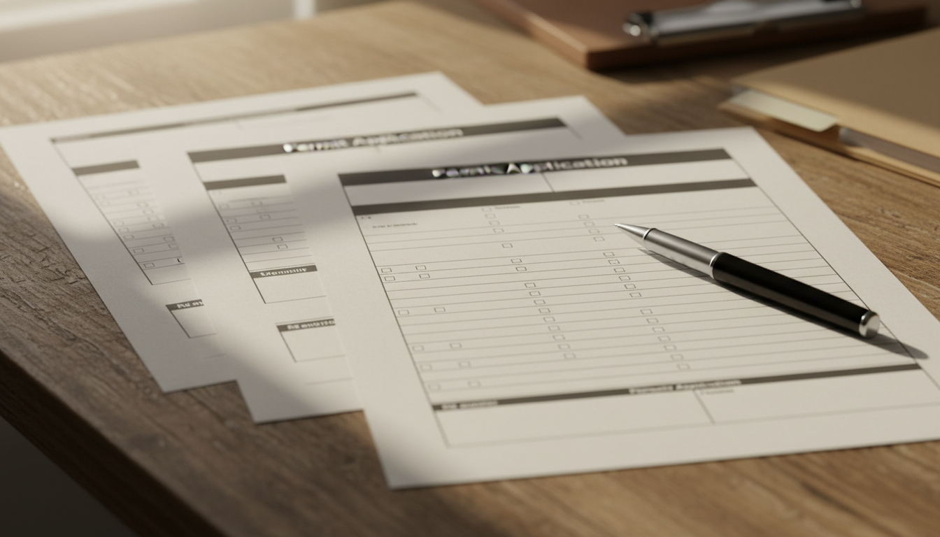 特殊車両通行許可申請に必要な書類を整理している様子