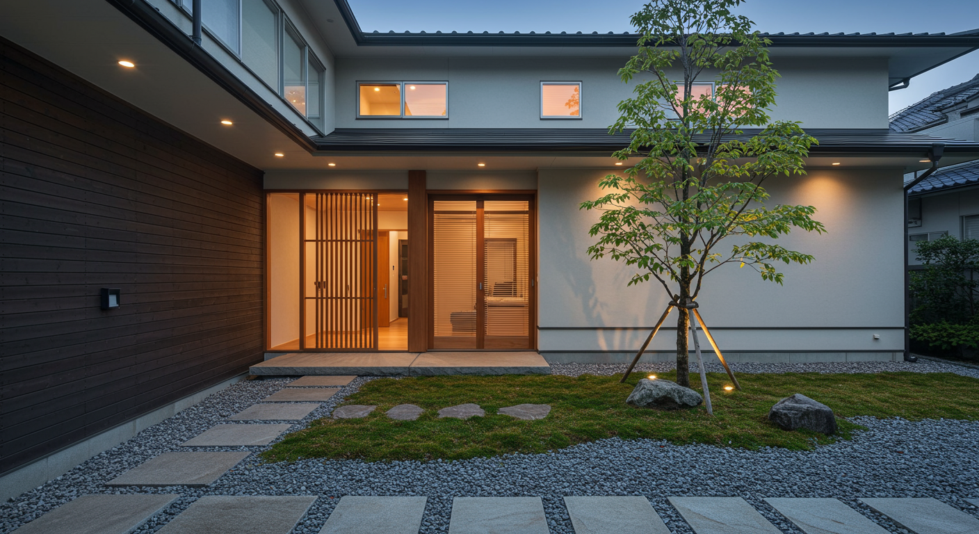 シンボルツリーの効果的な配置例と住宅外観