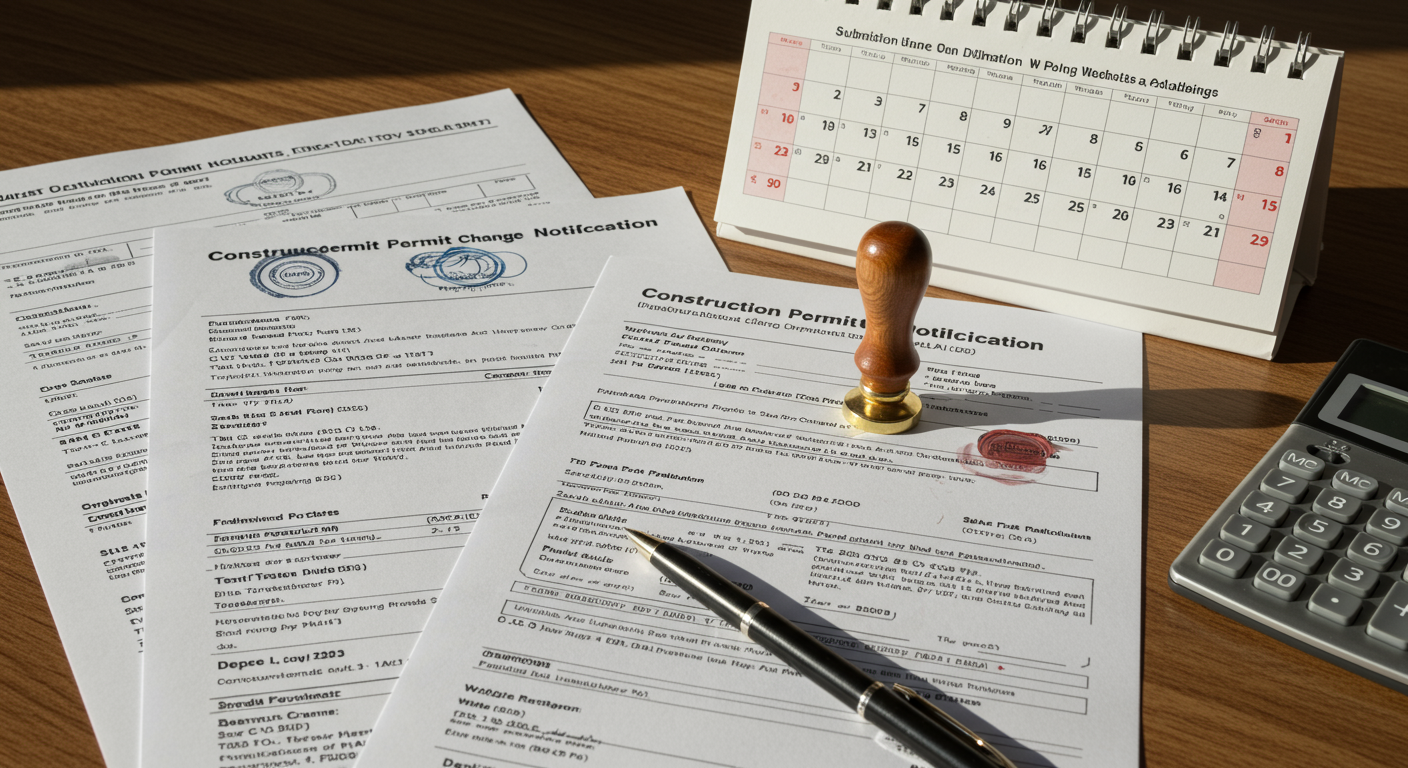 建設業許可の変更届の書類と提出期限を示す資料