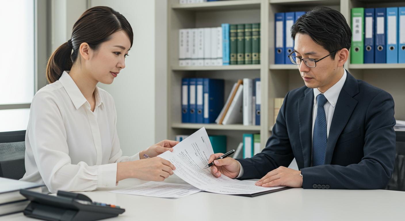 行政書士と産業廃棄物収集運搬業許可申請の相談風景