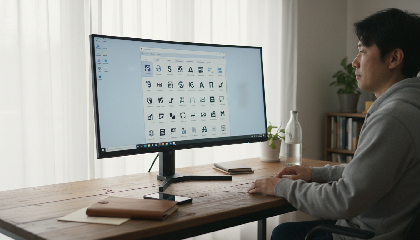 コントロールパネルのフォント管理画面
