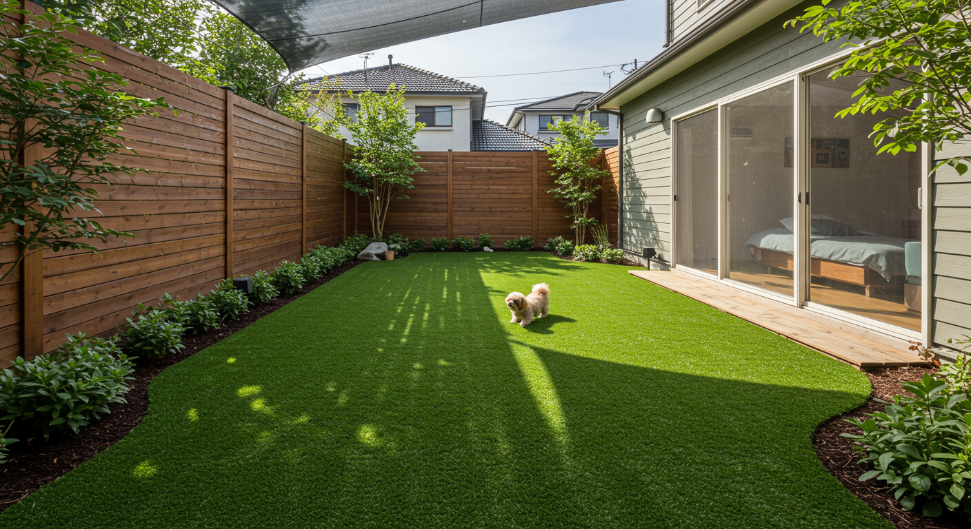 犬が安全に走り回れる人工芝のドッグラン