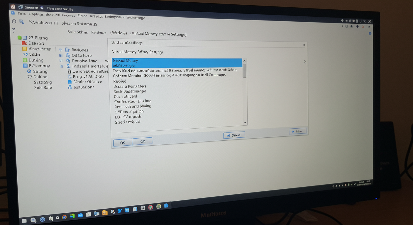 Windows 11の仮想メモリ設定画面