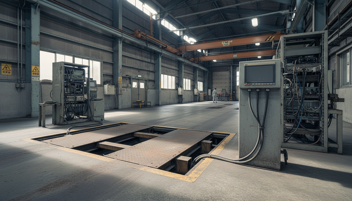 特殊車両の重量計測と軸重の確認作業