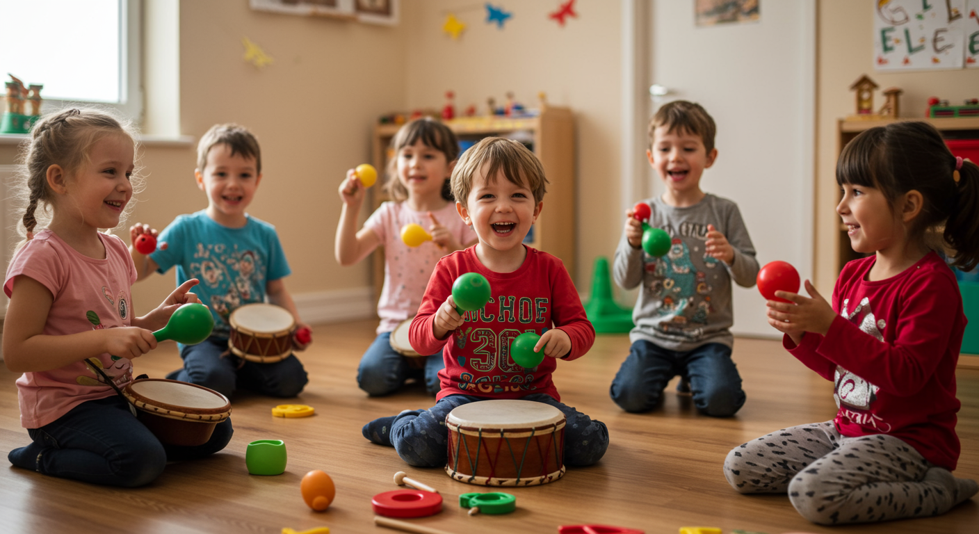 音楽遊びをする子どもたち