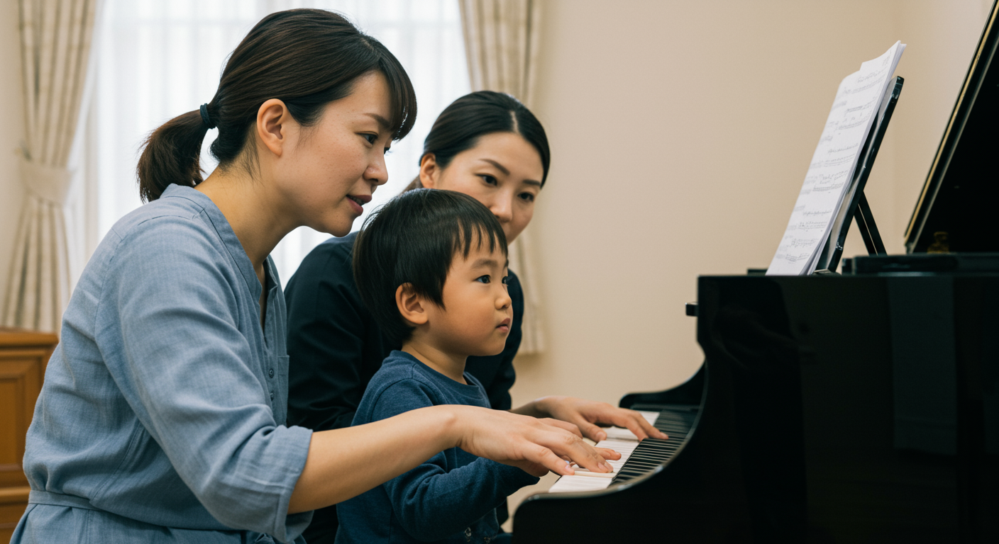 先生と一緒に考える子ども