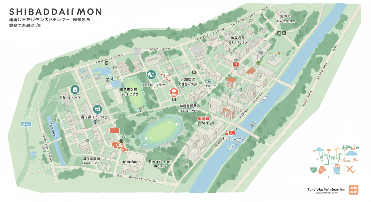 芝大門エリアの地図と主要施設