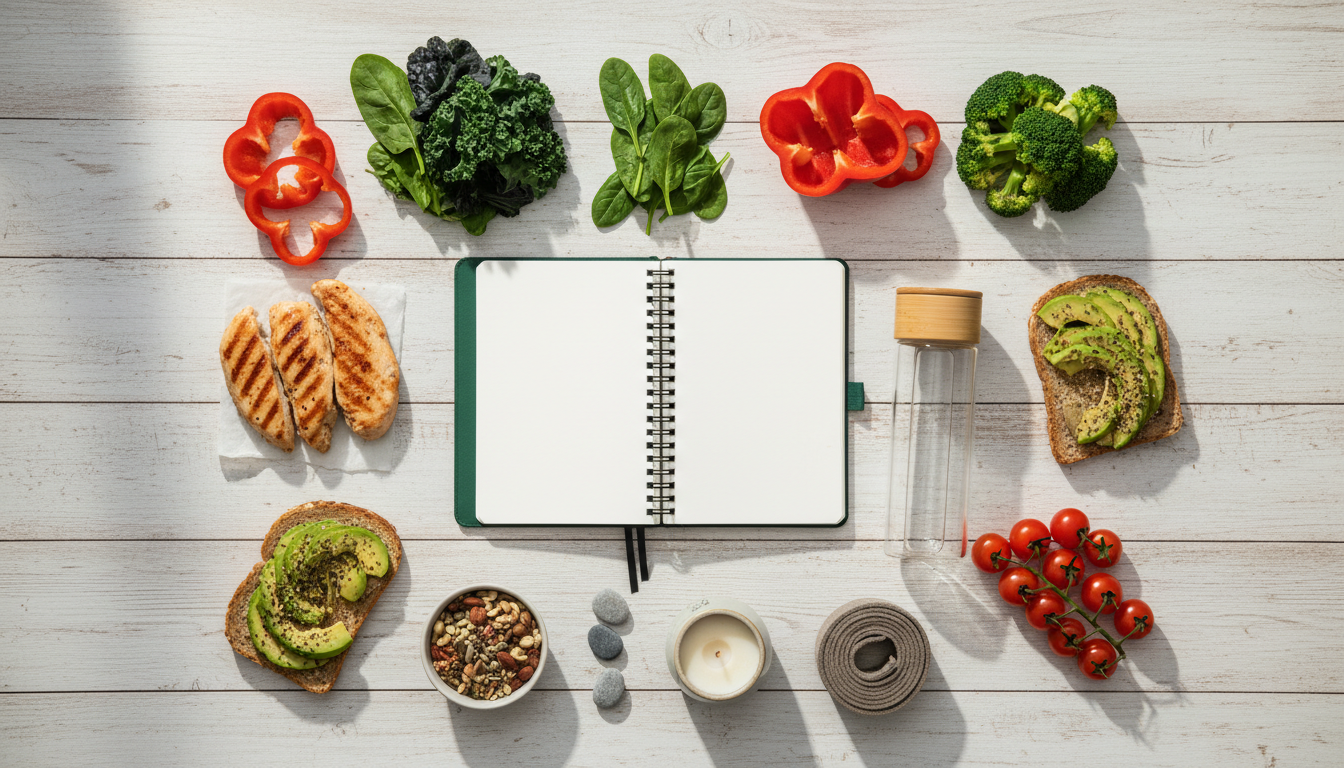 健康的な食事とトレーニングノート