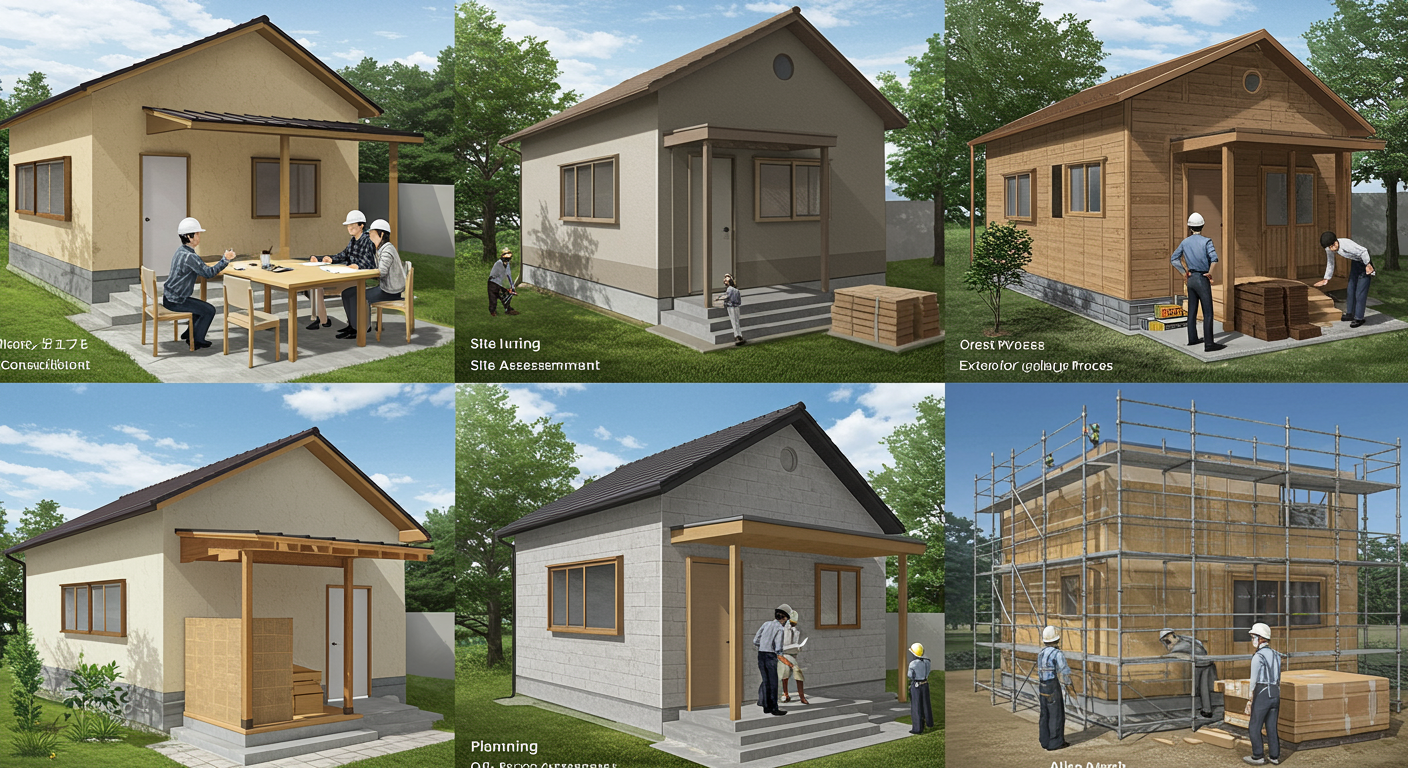 外構工事の一般的な流れのイメージ