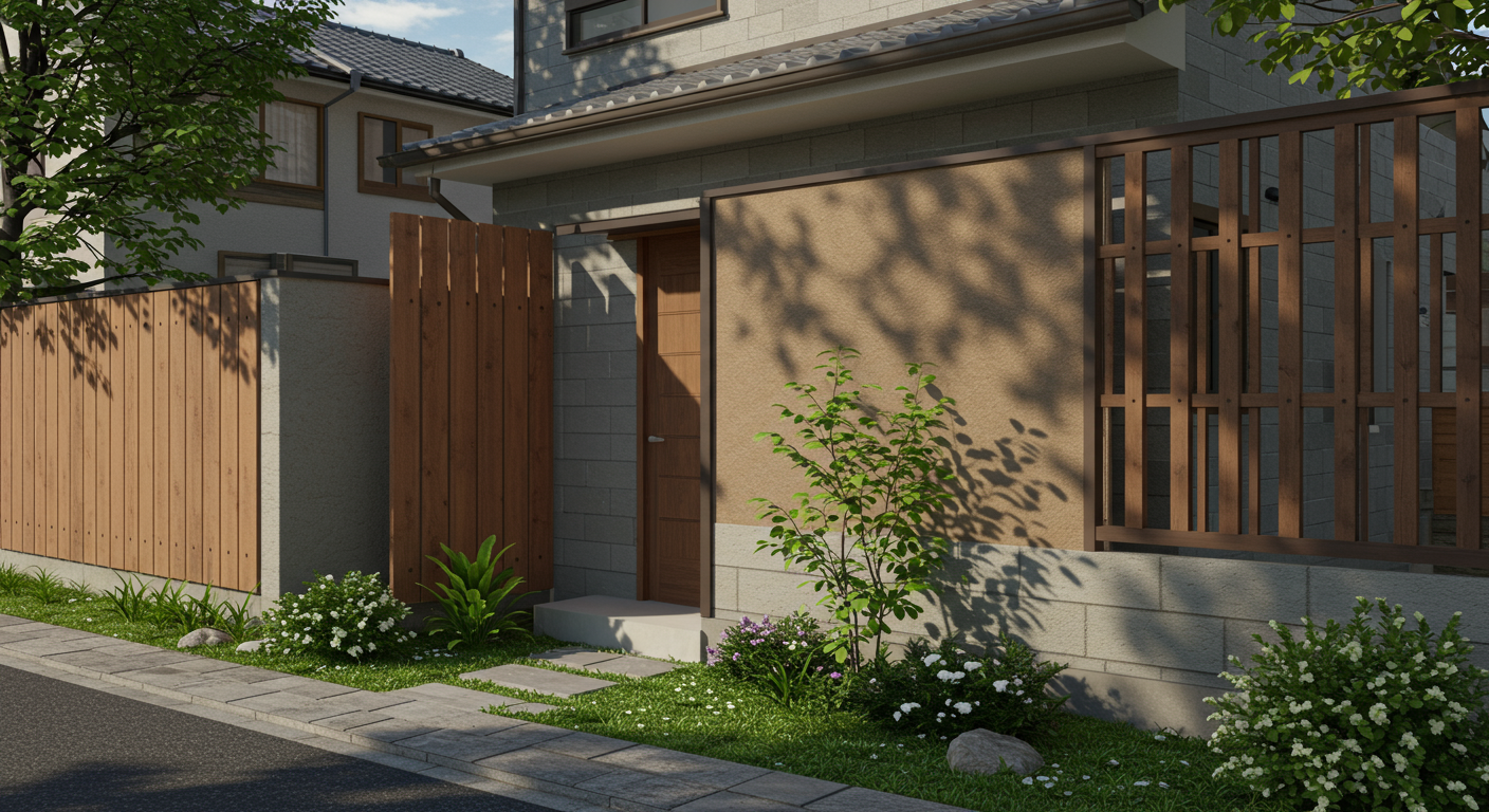 プライバシーと開放感のバランスが取れたセミクローズ外構のイメージ