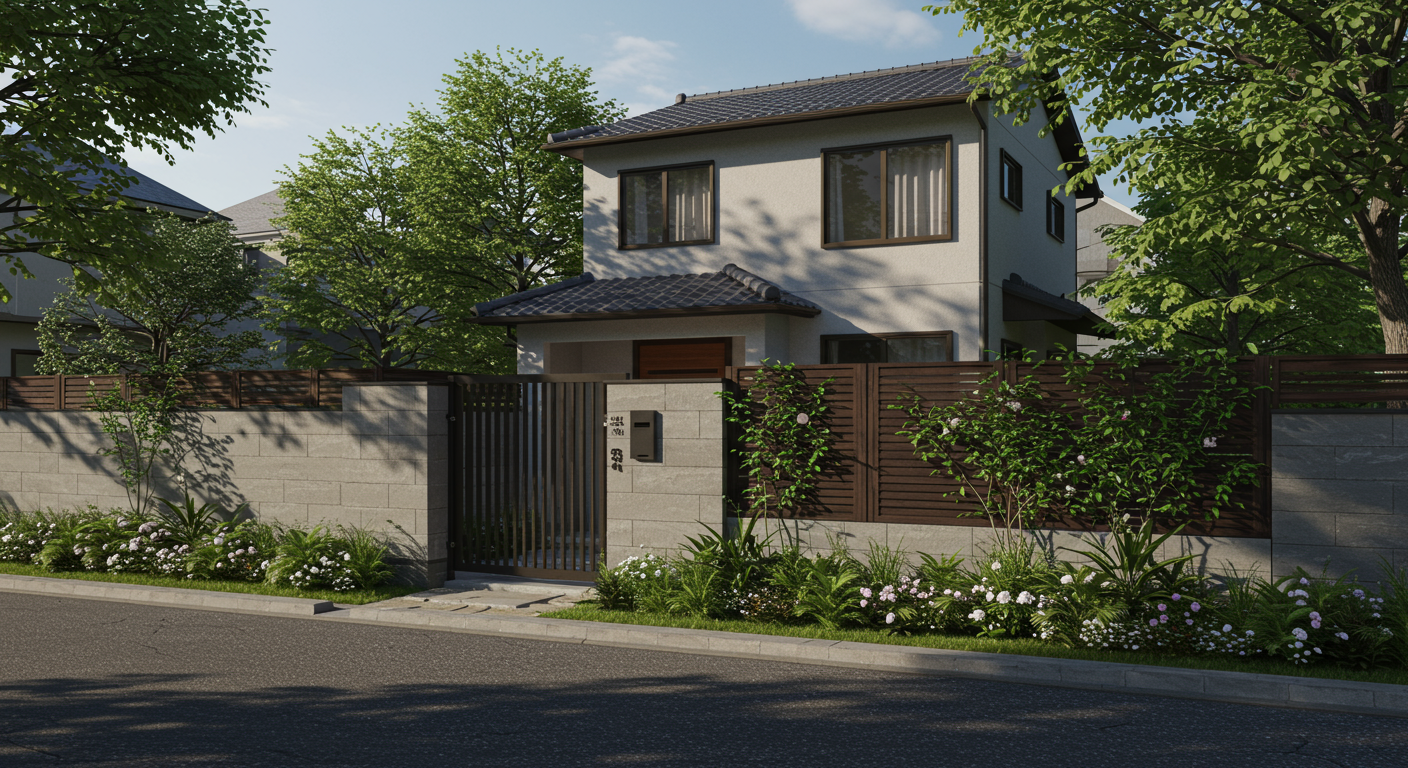 プライバシーを重視したクローズ外構のイメージ