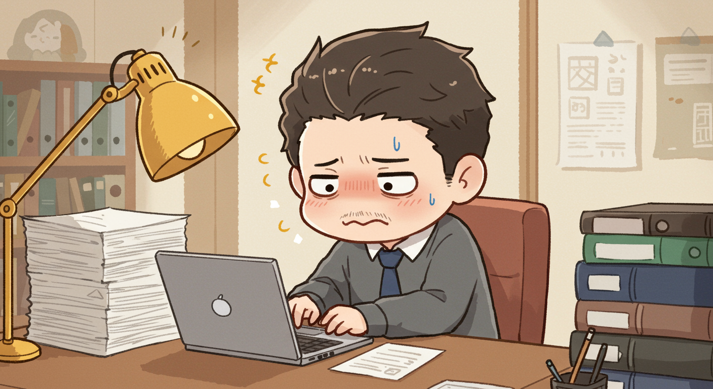 考え事をする男性のイラスト