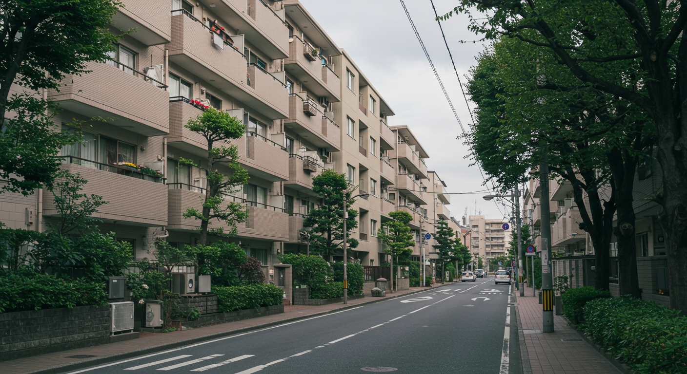 港区白金エリアの閑静な住宅街の風景