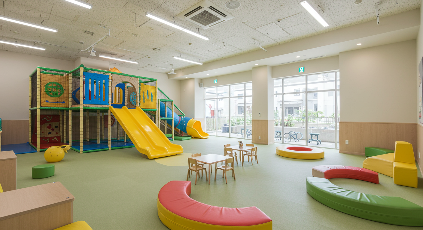 港区の子育て支援施設「あっぴぃパーク高輪」の室内遊び場